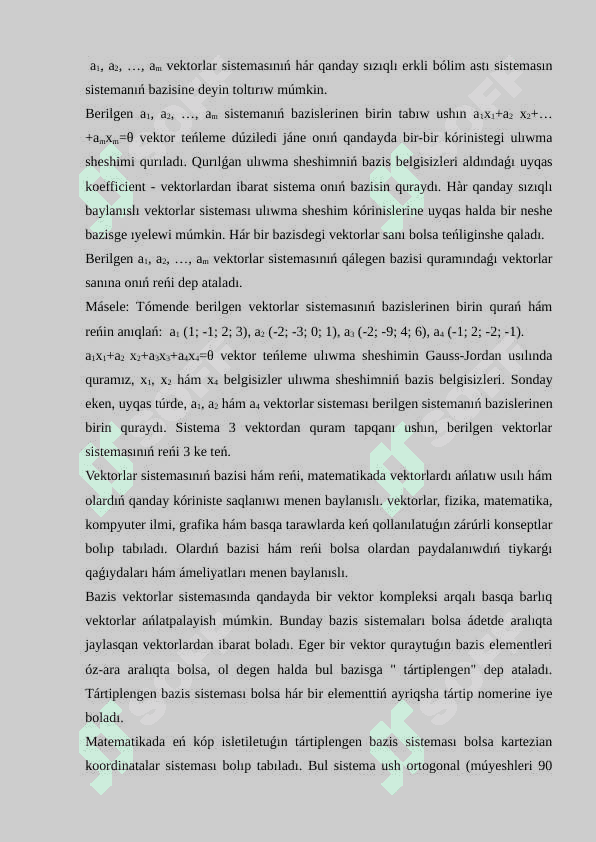 Bazis vektorlar 3