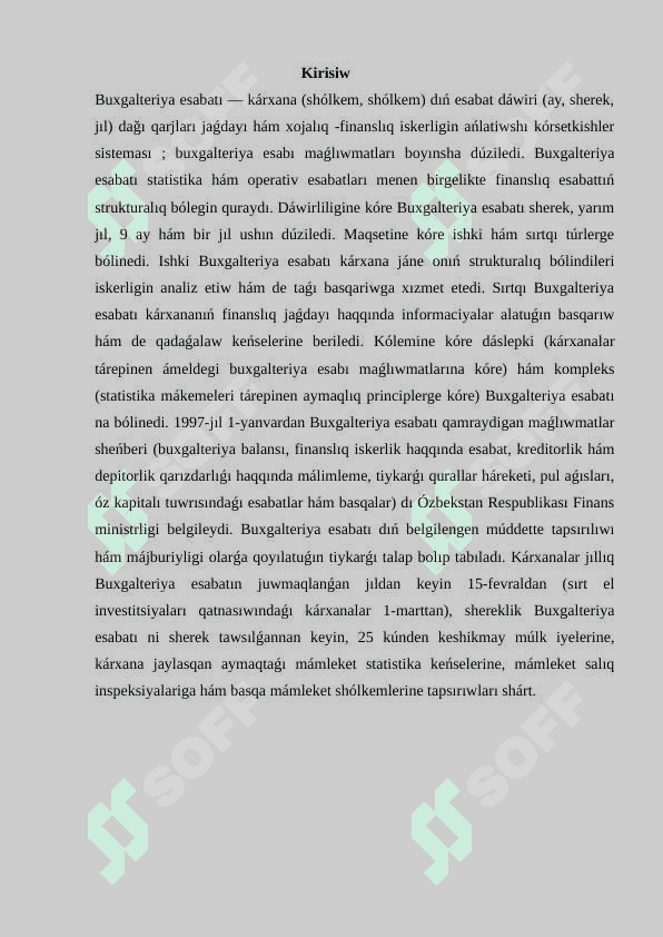 Buxgalteriya esabatı haqqında túsinik, onıń àhmiyeti hàm mànisi 2