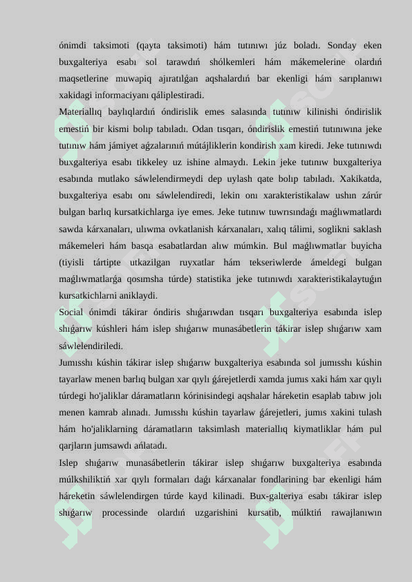 Buxgalteriya esabatı haqqında túsinik, onıń àhmiyeti hàm mànisi 4