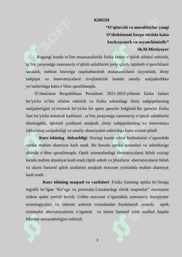 Ko'zgu va prizma. Linzalarda yorug'likning sinishi. Aberratsiya, astigmatism, koma, distortsiya 2
