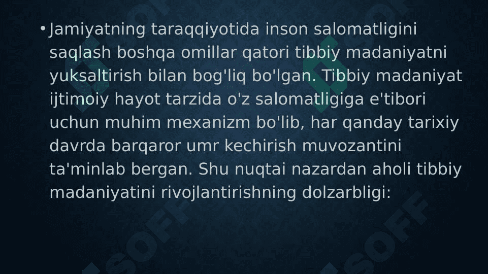 Aholi sogligining tibbiy ijtimoiy muammolari va uni o’rganish metodikasi 2
