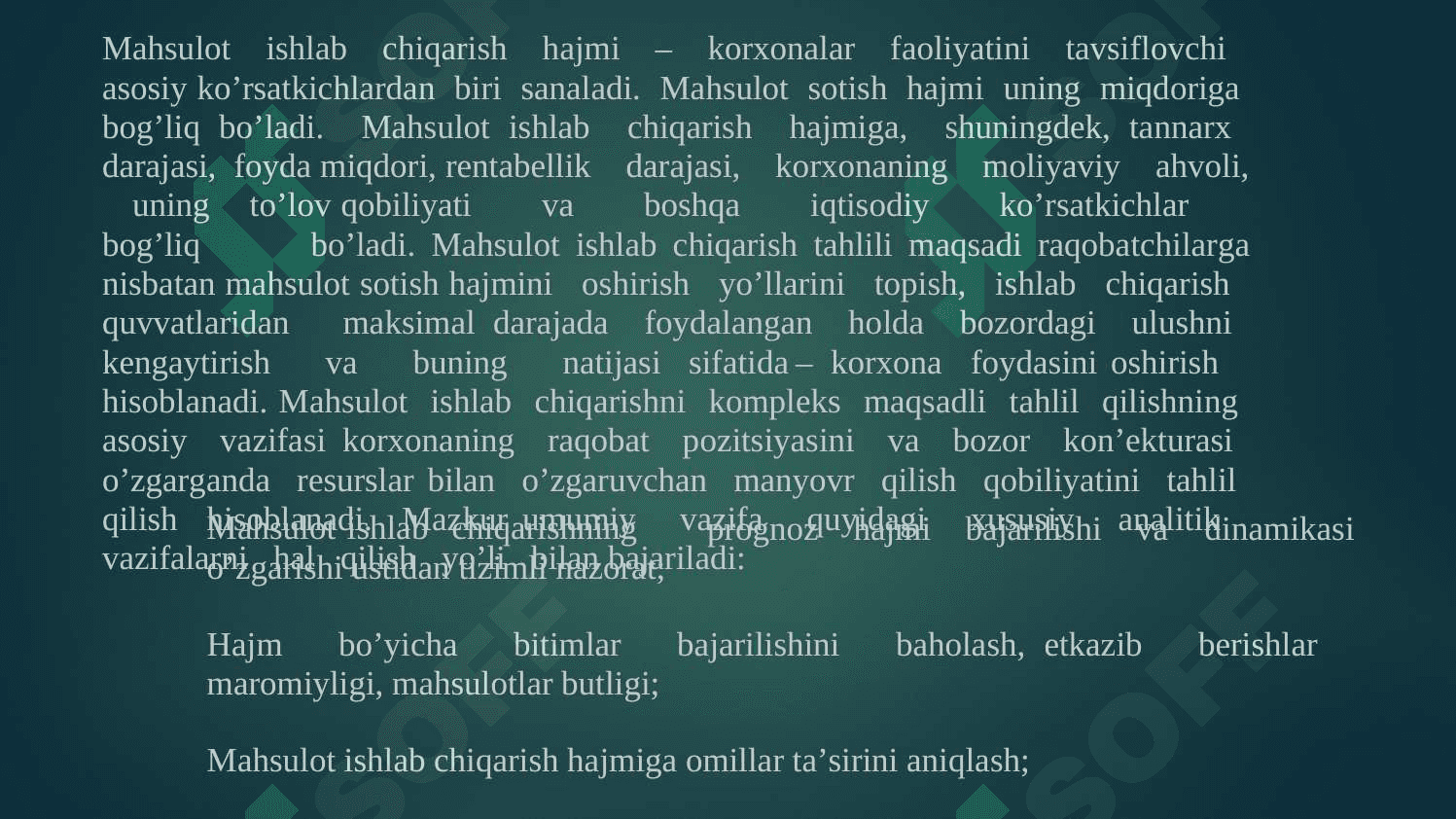 Xo’jalik  yurituvchi  subektlarda  mahsulot  ishlab  chiqarish va  sotish hajmining tahlili 3