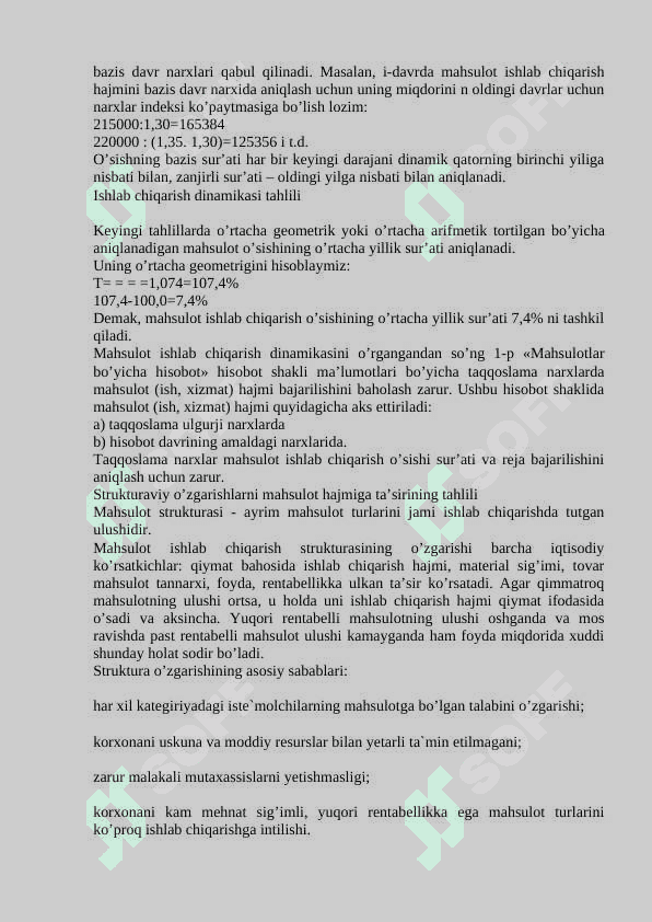 Xo’jalik yurituvchi subektlarda mahsulot ishlab chiqarish va sotish hajmining tahlili 3