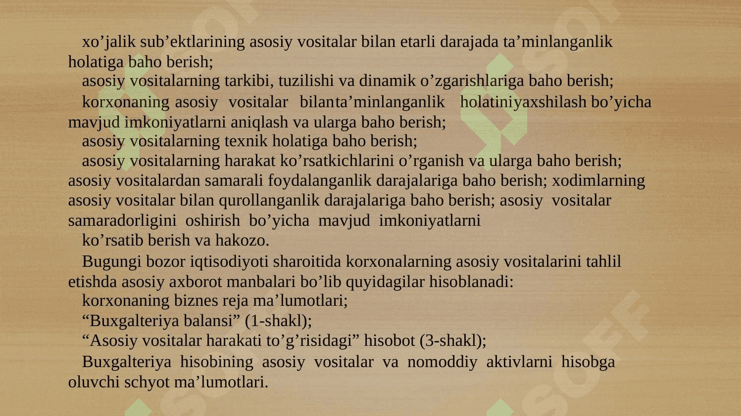 ASOSIY VOSITALAR HOLATI VA ULARDAN SAMARALI FOYDALANISHNI TAHLIL 4