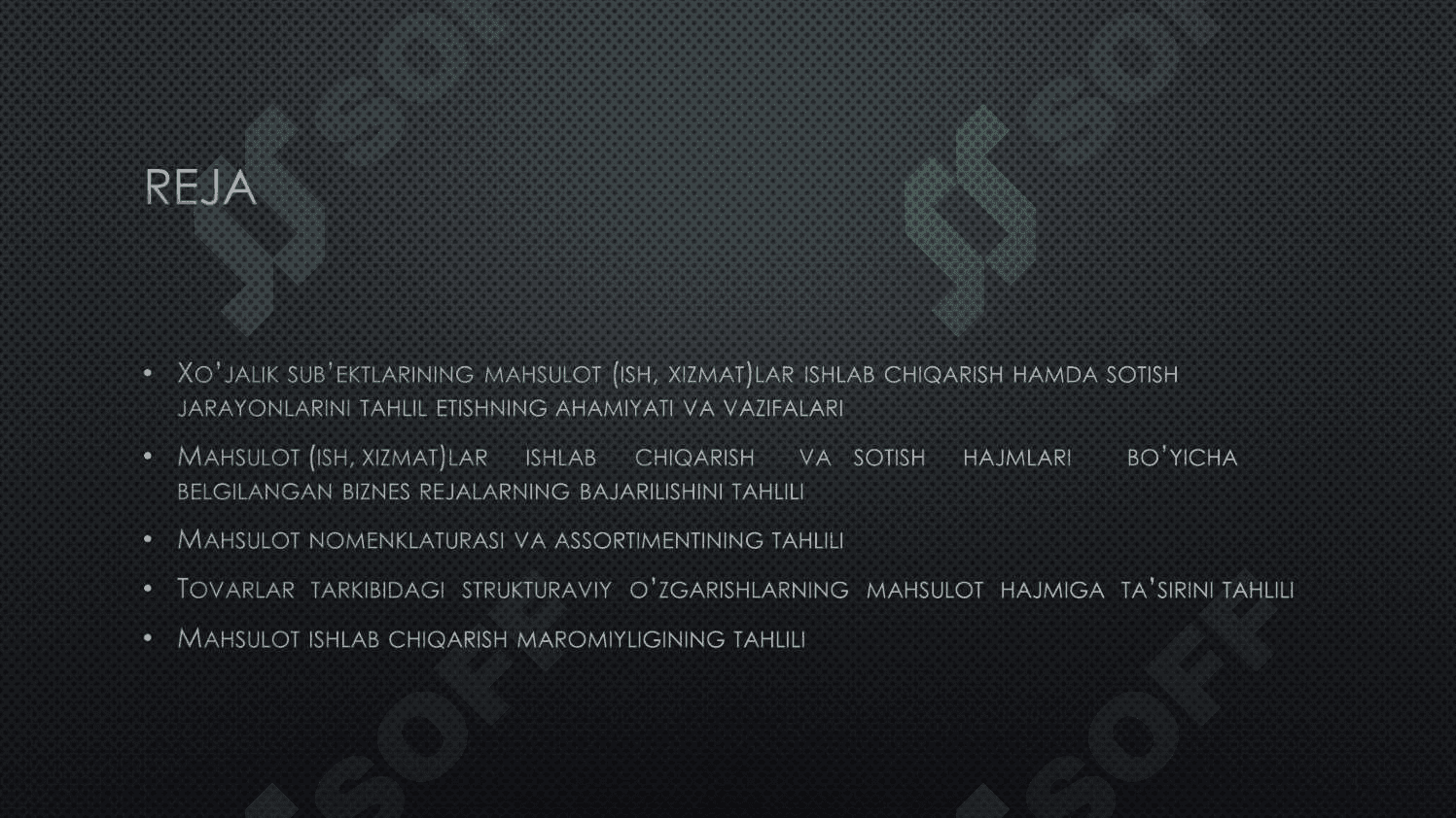 MAHSULOT ISHLAB CHIQARISH VA DAVR XARAJATLARI TAHLILI 2