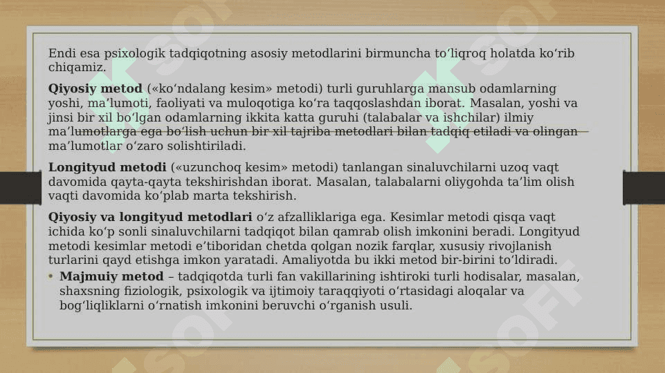Psixologiya maktablari. Psixologiyaning tadqiqot metodlari 8