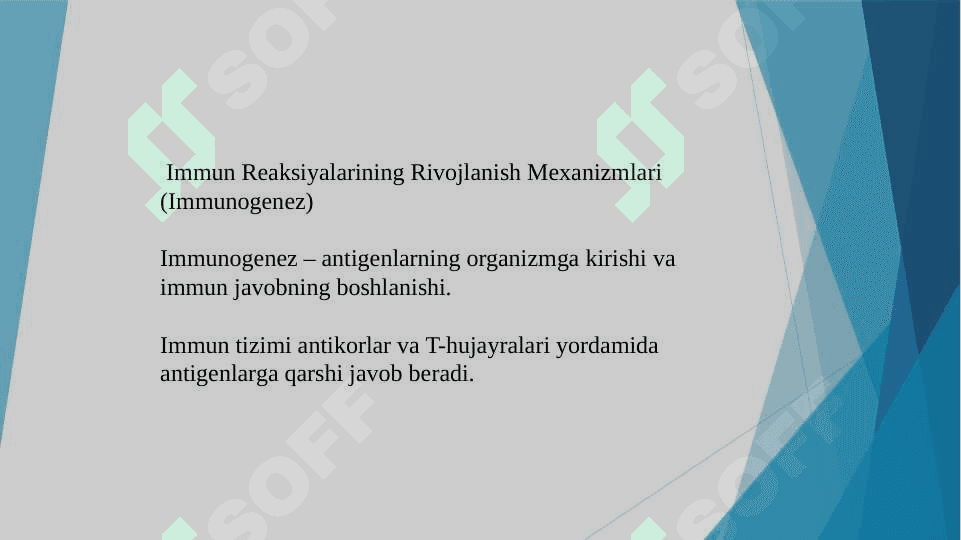 Immunopatologik jarayonlar, immunopatologiya, immunomorfologiya tshunchalari immun reaksiyalarning reaksiyalari rivojlanish mexanizmlari azolar gumoral va fiziologik reaksiyalari. 4