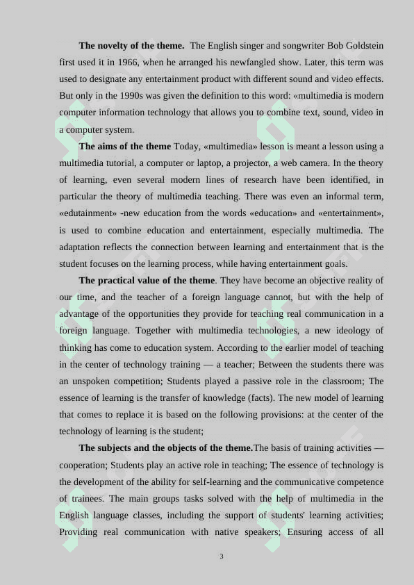 PROBLEM BASED LEARNING AS AN ACTIVE METHOD OF TEACHING READING TO B2 LEVEL LEARNERS 3