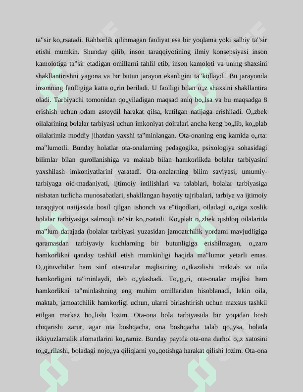 Oilada boshlang’ich sinf bolalarini tejamkorlikka o’rgatish metodikasi 8