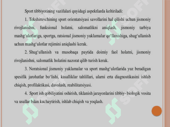 Jismoniy tarbiya va sport bilan shug'ullanuvchilarni tibbiy tekshirish usullari 4