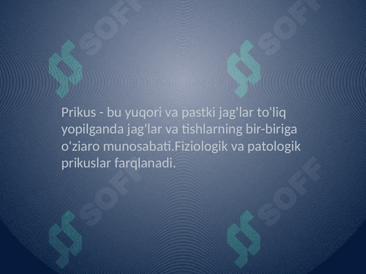 Tish, tish qatorlari va prikus anomaliyalarini rivojlanishini tashxislash 2