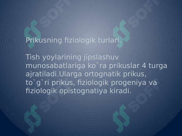 Tish, tish qatorlari va prikus anomaliyalarini rivojlanishini tashxislash 4