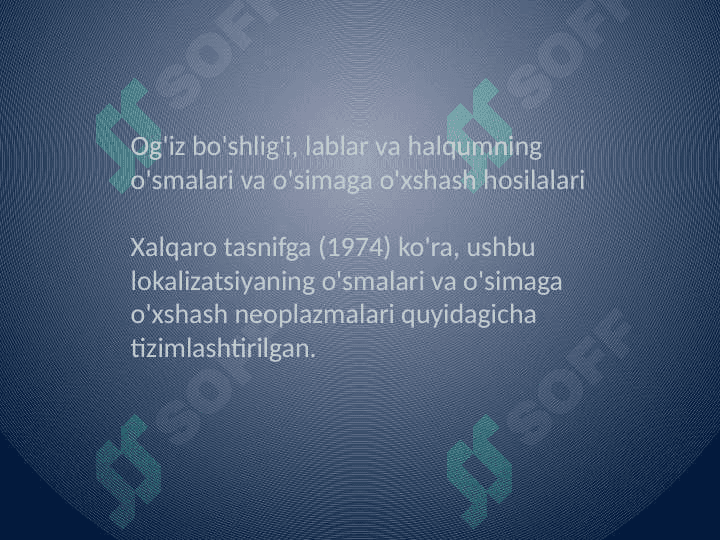Bolalarda yuz
yumshoq to'qimalarining o'smasimon xosilalari xavfsiz o'smalar 7