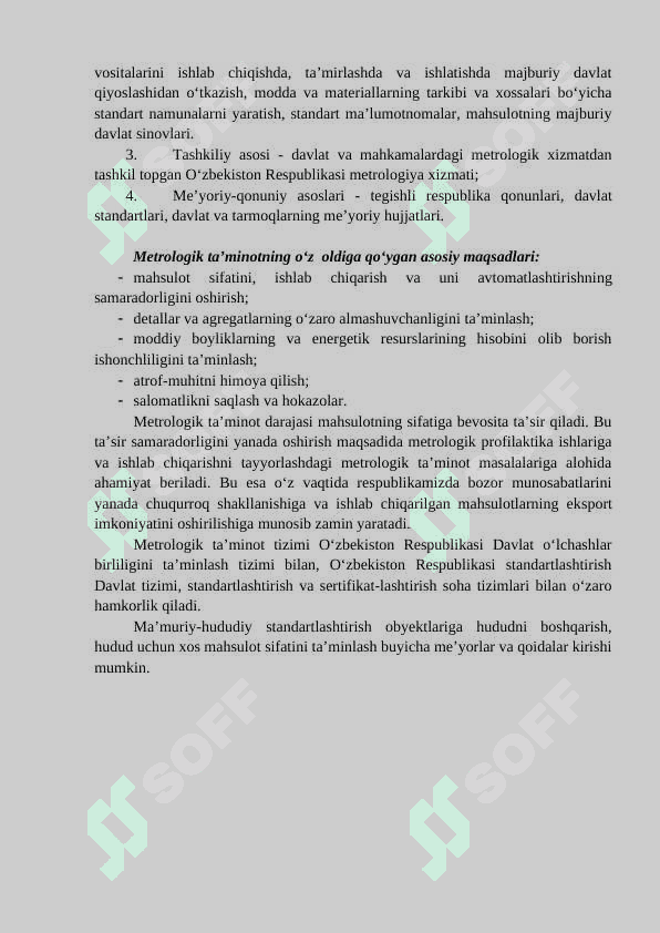 Metrologik ta’minot va metrologik xizmat. Metrologiya sohasidagi xalqaro tajribalar. 2