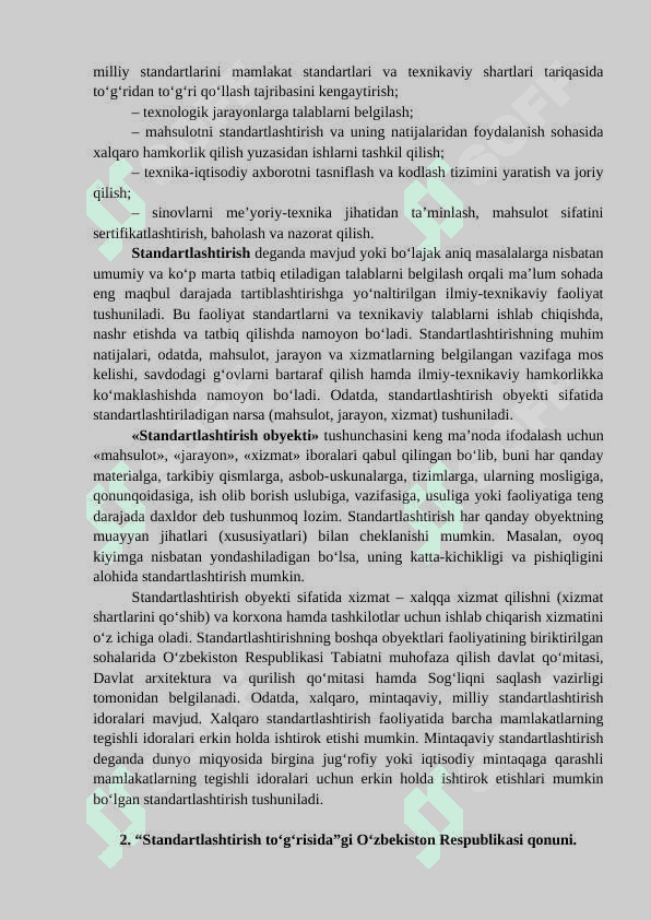 Standartlashtirish faoliyati 3