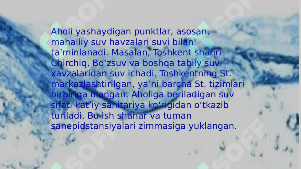 Mahalliy va markazlashgan suv taminoti haqida ularning giginik ta'minoti 7