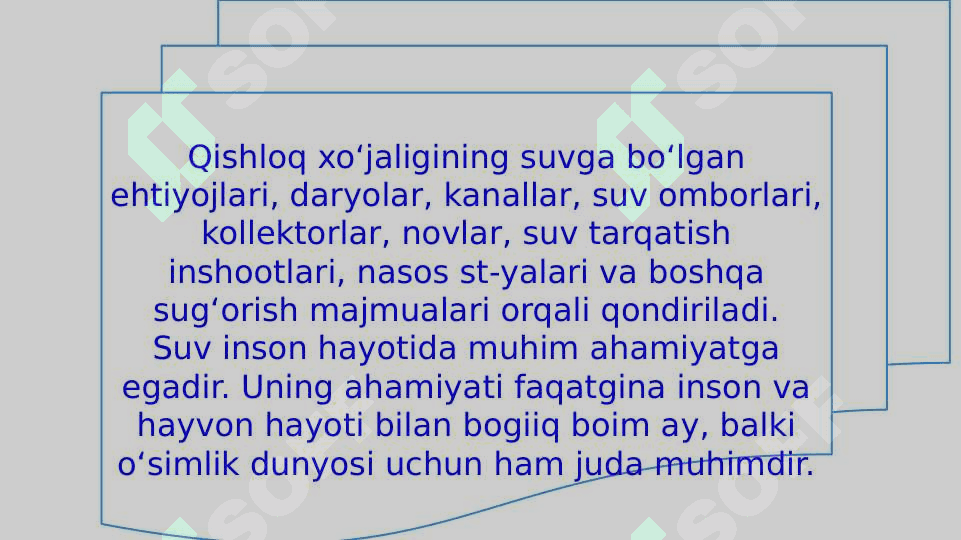 Mahalliy va markazlashgan suv taminoti haqida ularning giginik ta'minoti 8