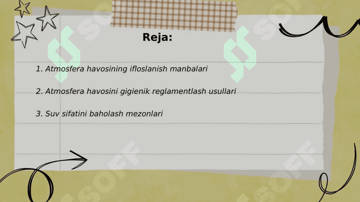 Atmosfera havosi, suv, tuproqning nomuvofiq omillarini gigienik reglamentlashga bo'lgan umumiy yondashuvlar 2