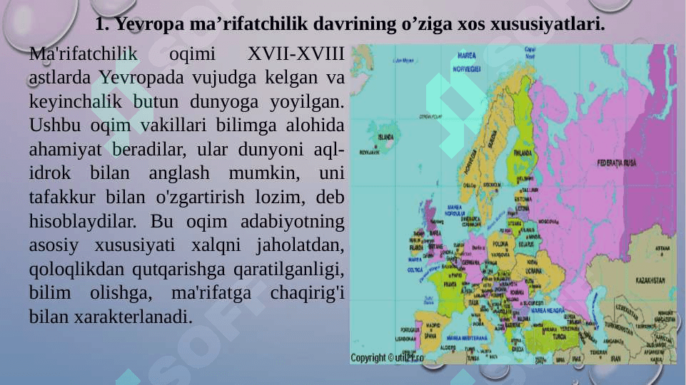 XVI – XVIII asrlarda Yevropada ma’rifatchilik asri 3