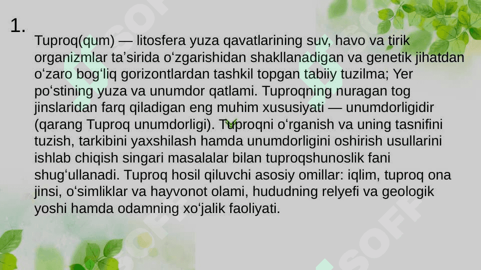 Tuproqning gigiyenik va epidemiologik ahamiyati 2