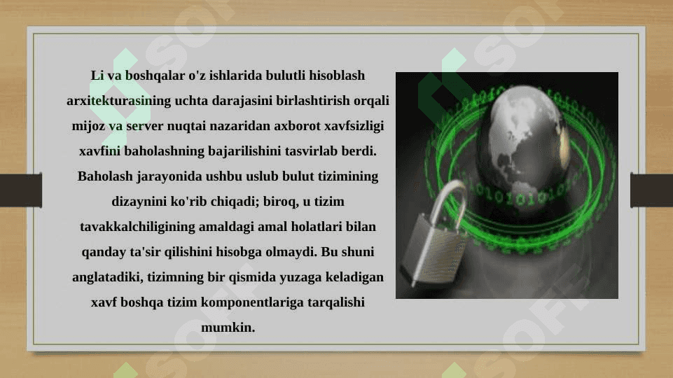 Bulutli xizmatlarda axborot xavfsizligi risklarini aniqlash modellari va algoretimlar 7