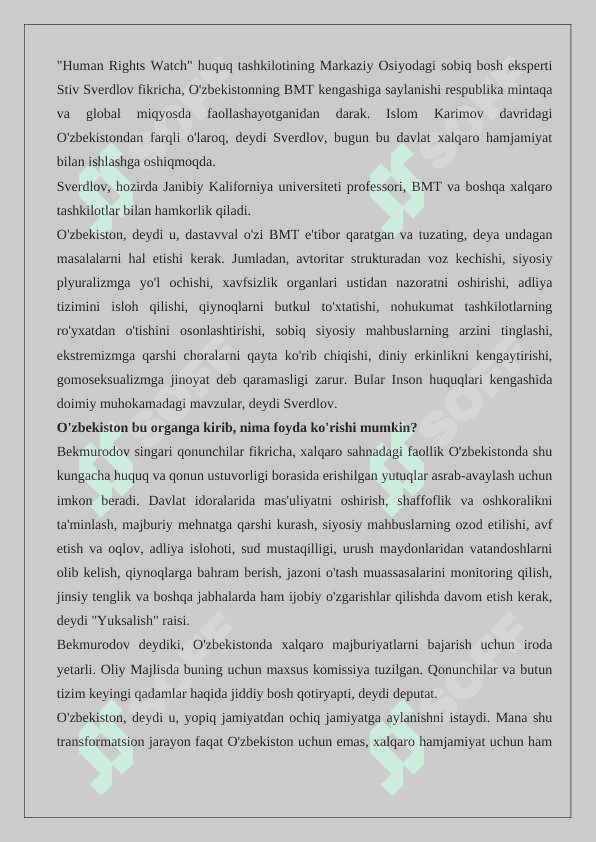 O‘zbеkistоn Rеspublikasining BMTga a’zо bo‘lishi.  24 6