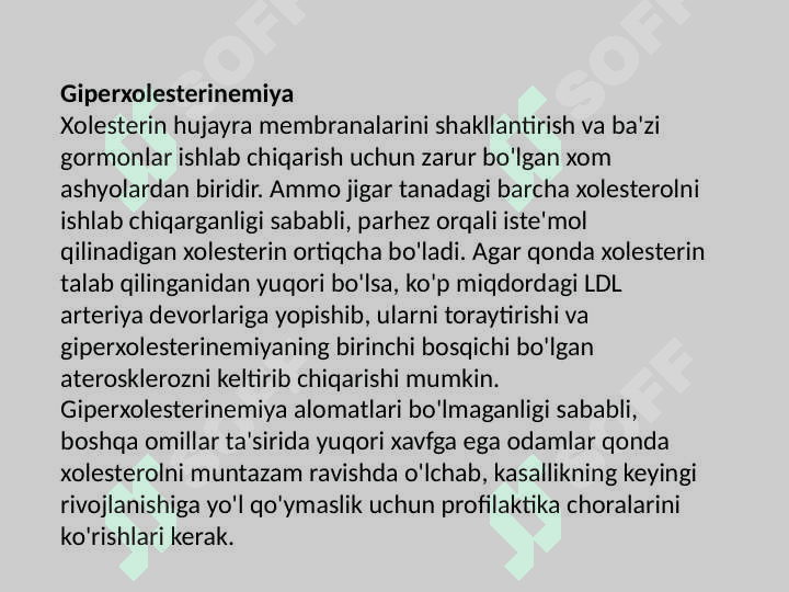 Murakkab lipidlar almashinuvi. Yog’lar almashinuvining boshqarilishi 8