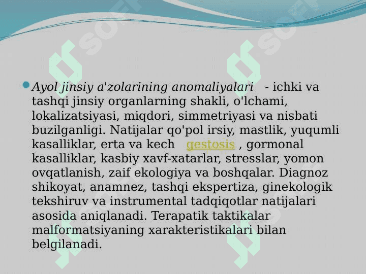 Jinsiy  azolarning taraqqiyoti  anatomiyasi 2