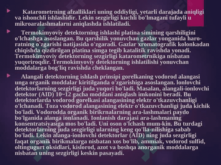 Gaz – suyuqlik xromatografiyasi 6