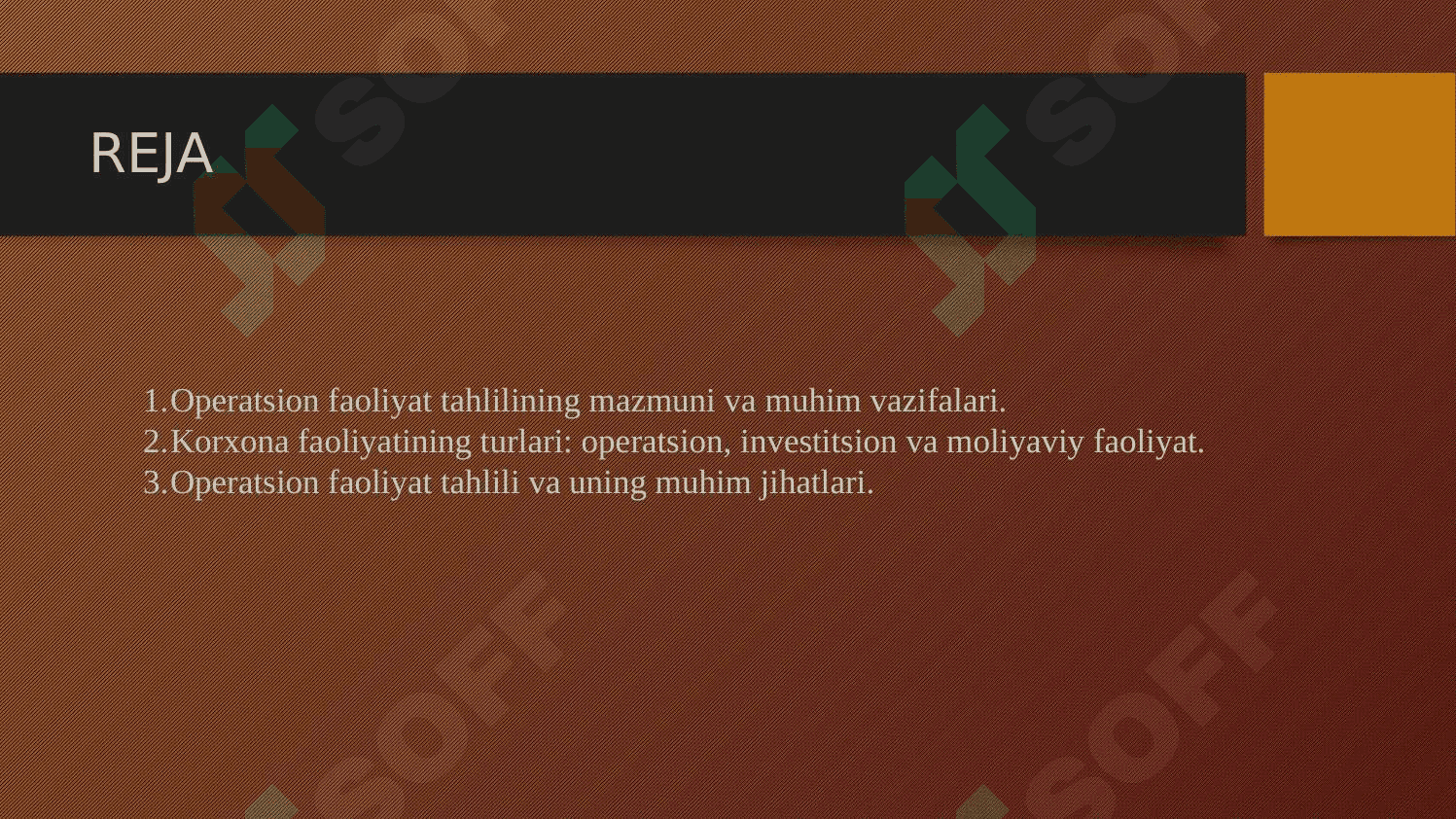 KORXONANING OPERATSION FAOLIYATI TAHLILI 2
