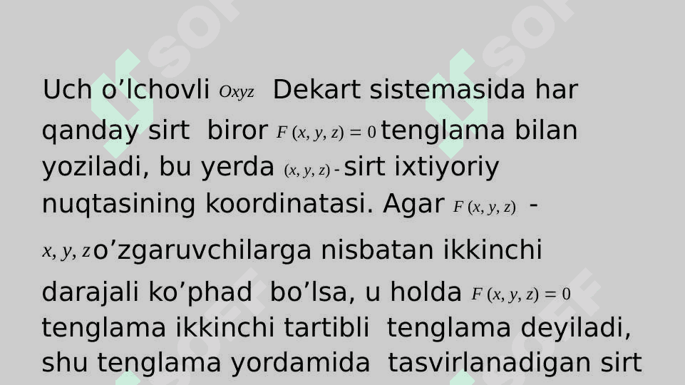 Ikkinchi tartibli sirtlar. Sfera.Ellipsoid, bir va ikki pallali  giperboloidlar 3