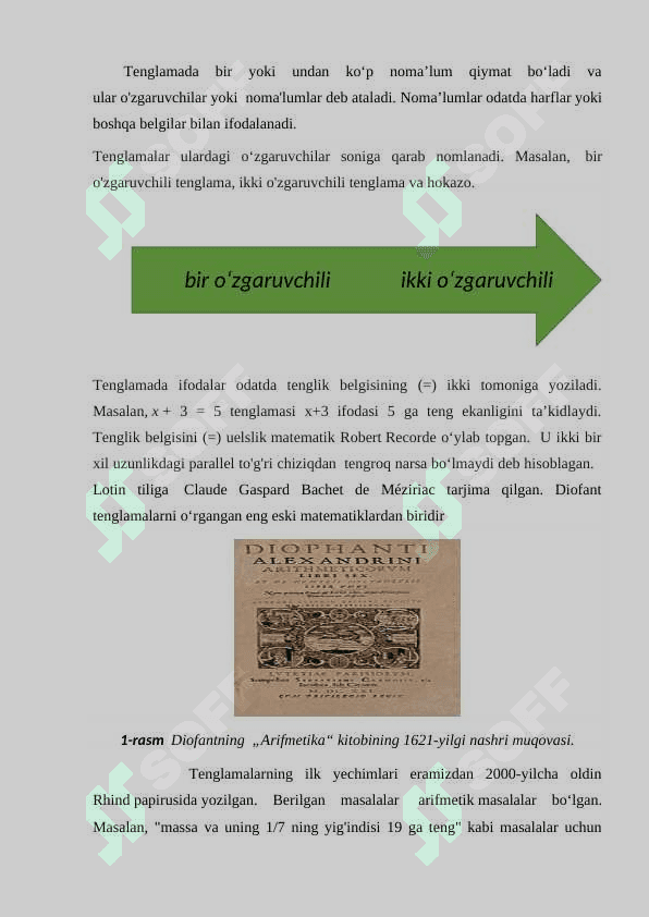 Maktab matematika kursida tenglama o'qitilishi 7