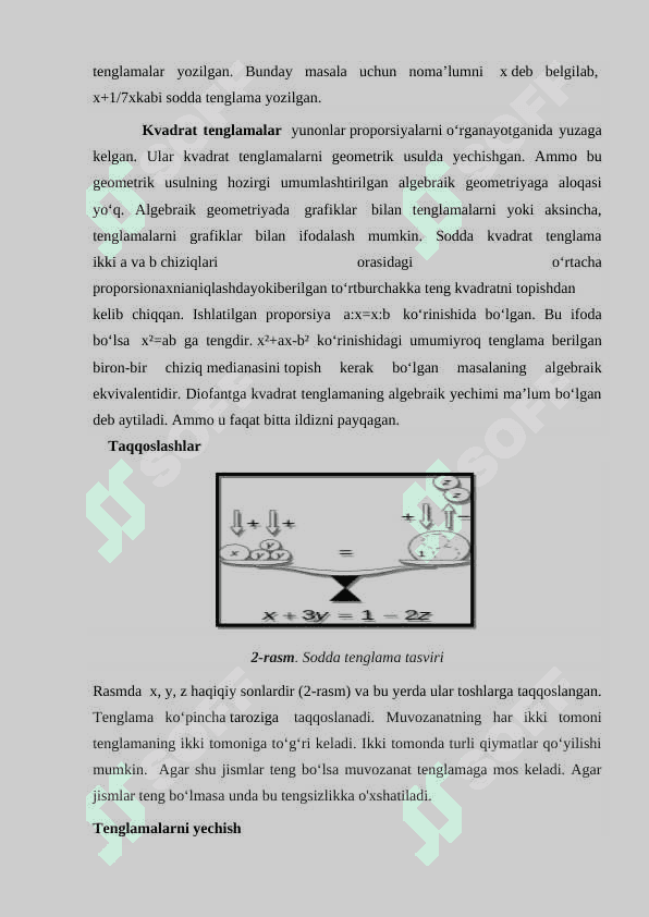 Maktab matematika kursida tenglama o'qitilishi 8