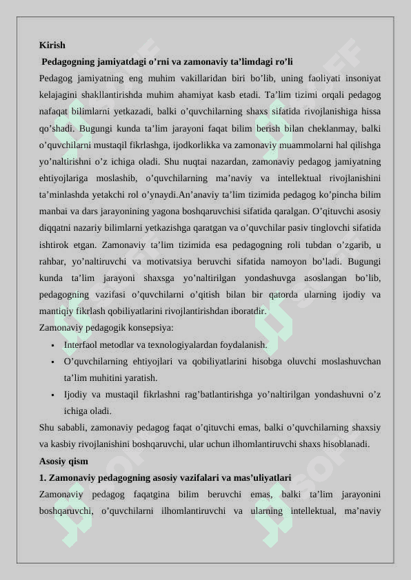 Zamonaviy pedagog va unga qo’yiladigan talablar. 24 2