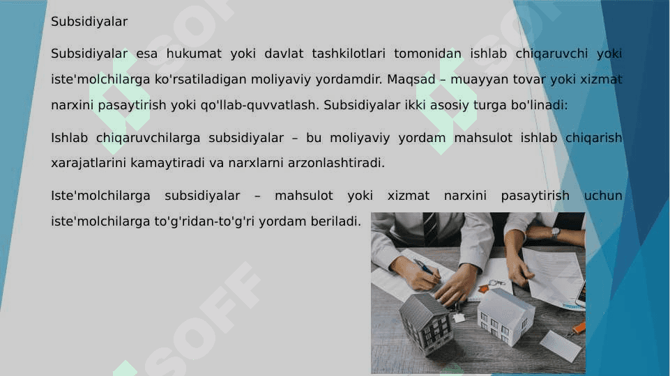 IJTIMOIY SOHADA BAHOLAR VA SUBSIDIYALAR 8