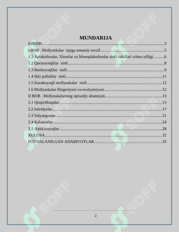 :” OVLANADIGAN MOLLYUSKALAR ,ASOSIY TURLARINING IQTISODIY AHAMIYATI 2