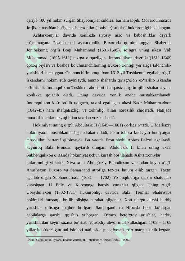 BUXORO AMIRLIGIDA SAROY UNVONLARI VA MANSABLARI 7