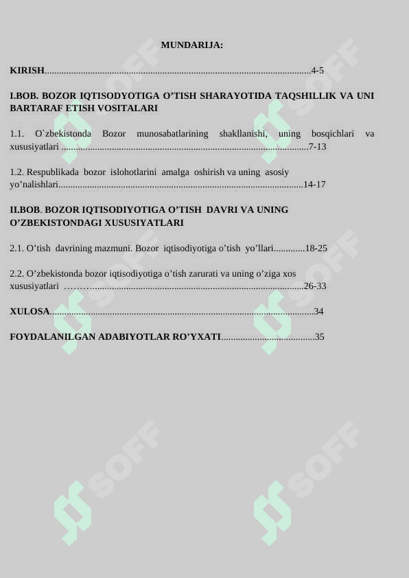 BOZOR IQTISODYOTIGA O’TISH SHARAYOTIDA TAQCHILLIK VA UNI BARTARAF ETISH VOSITALARI 2