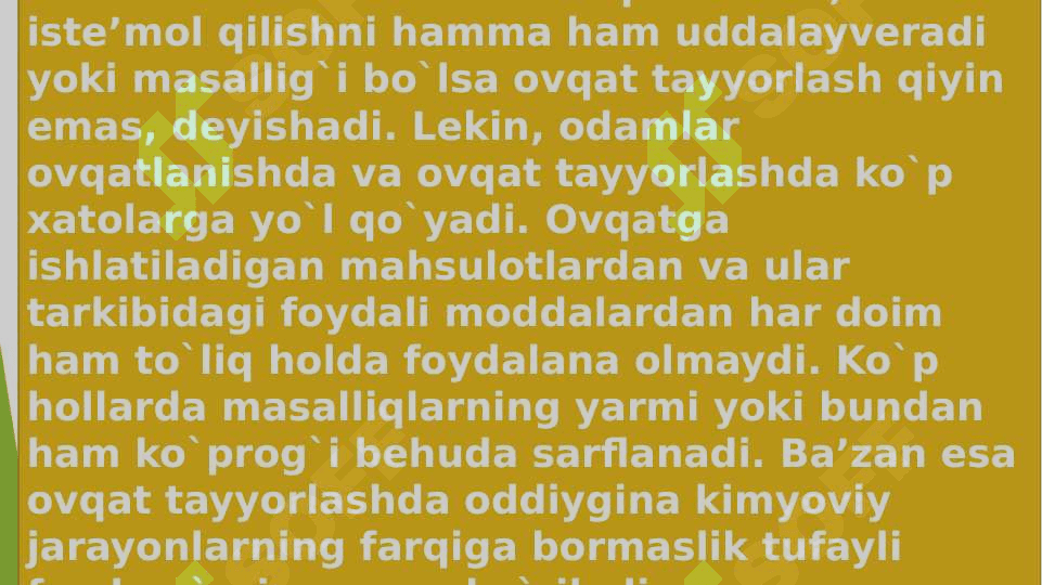 Ovqatlanish qoidalari 2