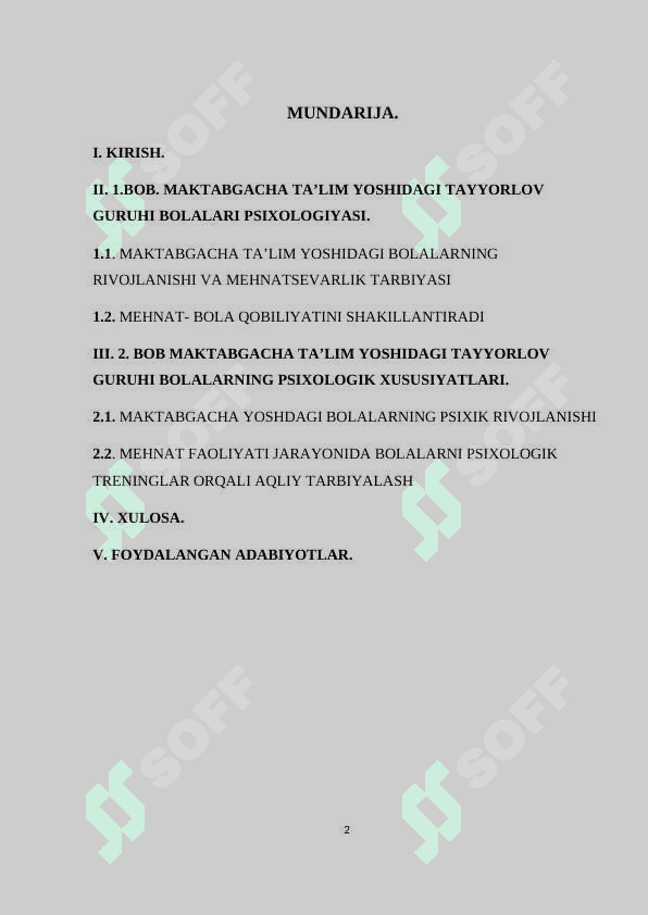 Maktabgacha ta`lim muassasalarida tayyorlov guruhi bolalarining aqliy rivojlanishida psixologik treninglardan foydalanish 2