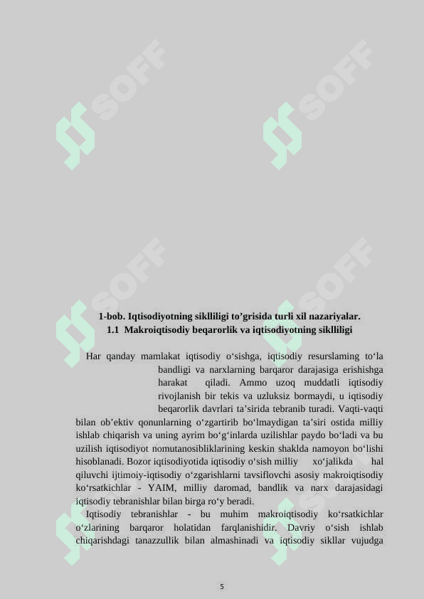 Iqtisodiyotning siklliligi to’grisida turli xil nazariyalar 6