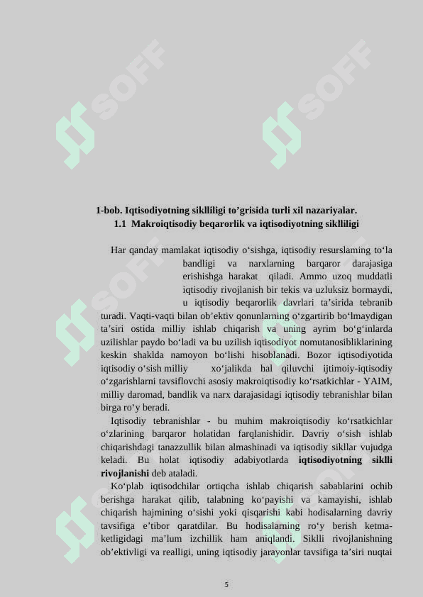 Iqtisodiyotning siklliligi to’grisida turli xil nazariyalar 6