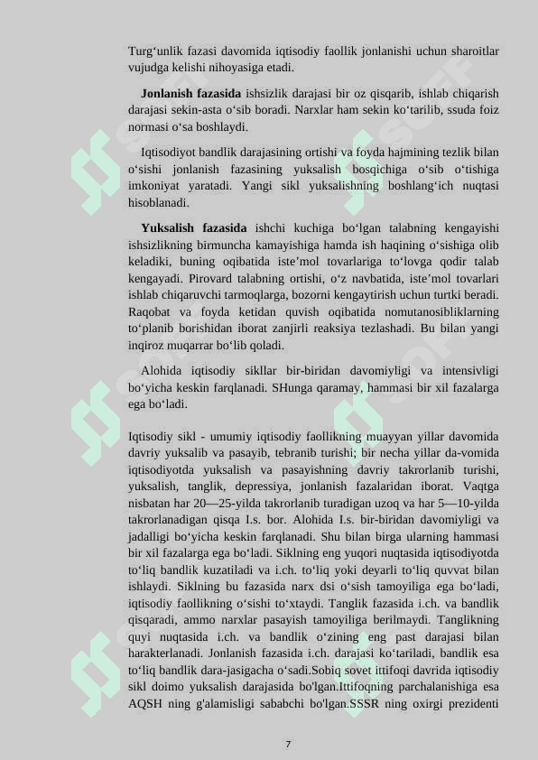 Iqtisodiyotning siklliligi to’grisida turli xil nazariyalar 8