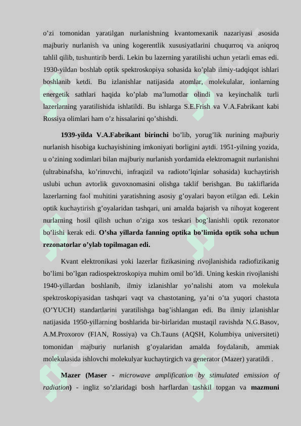 OPTIK KVANT GENERATORLAR LAZERLAR 6