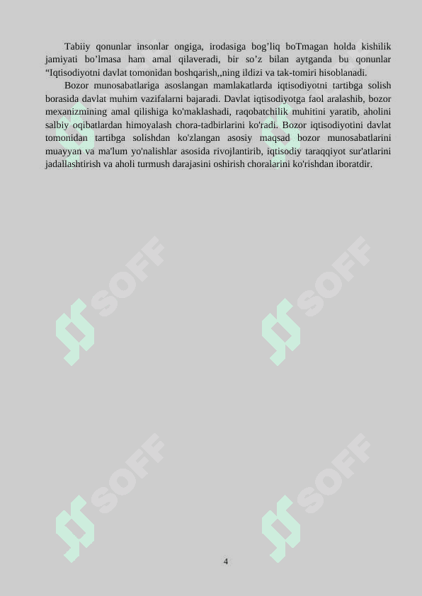 IQTISODIYOTNI DAVLAT TOMONIDAN TARTIBGA SOLISHNING MOHIYATI SHAKILLARI VA USULLARI 4