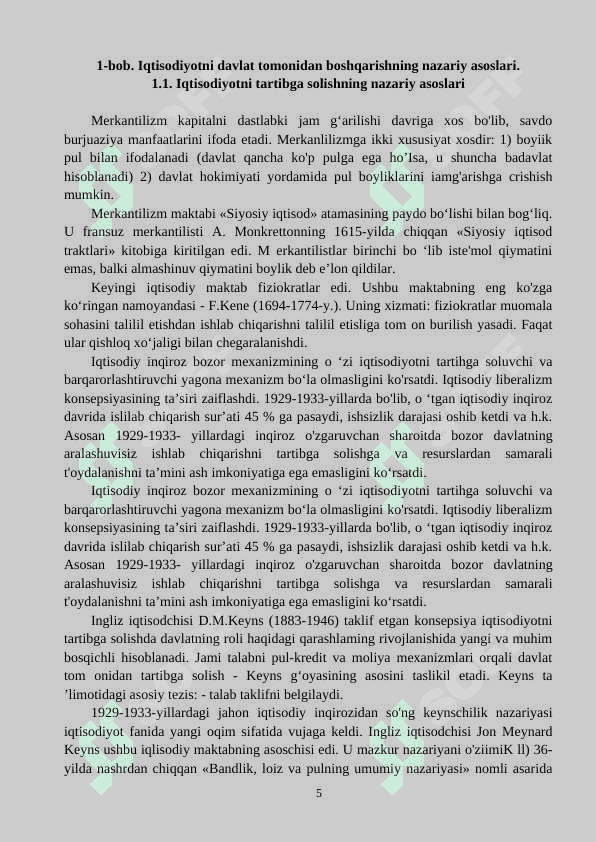 IQTISODIYOTNI DAVLAT TOMONIDAN TARTIBGA SOLISHNING MOHIYATI SHAKILLARI VA USULLARI 5