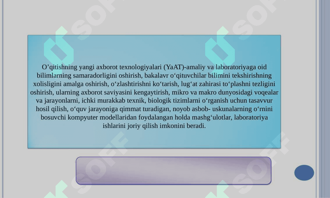 INFORMATIKA FANLARINI O’QITISHDA MULTIMEDIYALI TEXNOLOGIYALAR. 8
