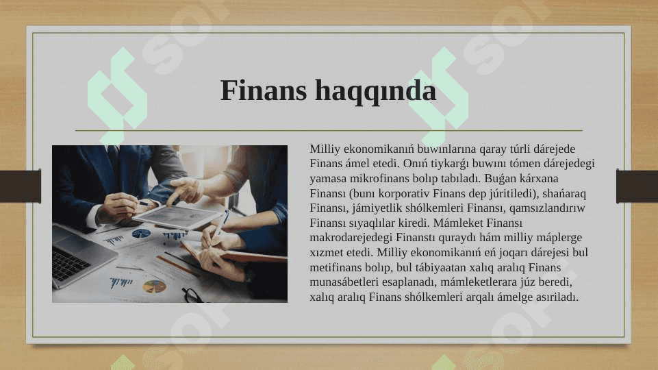 Finans-ekonomika xaliqtin bantligin tamiynlew 4