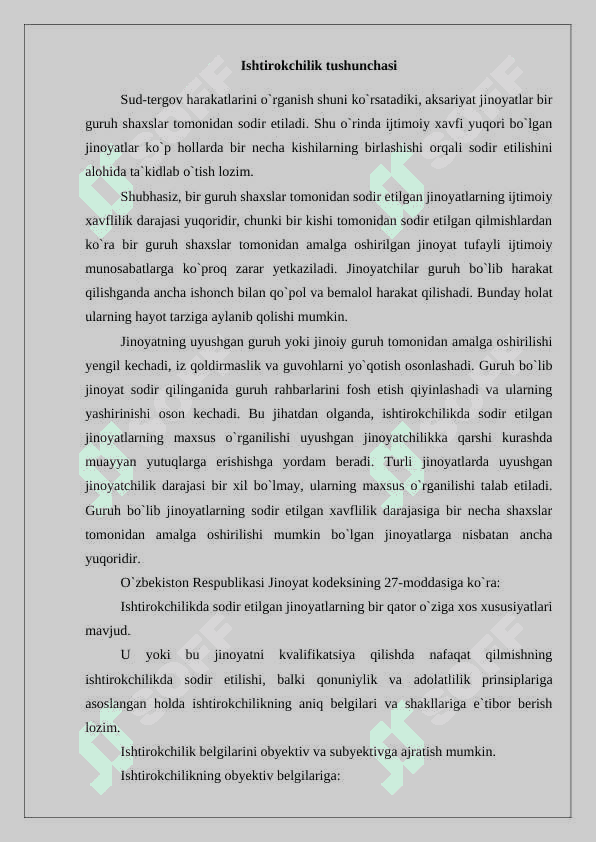 Jinoyatda ishtirokchilik tushunchasi  24 2