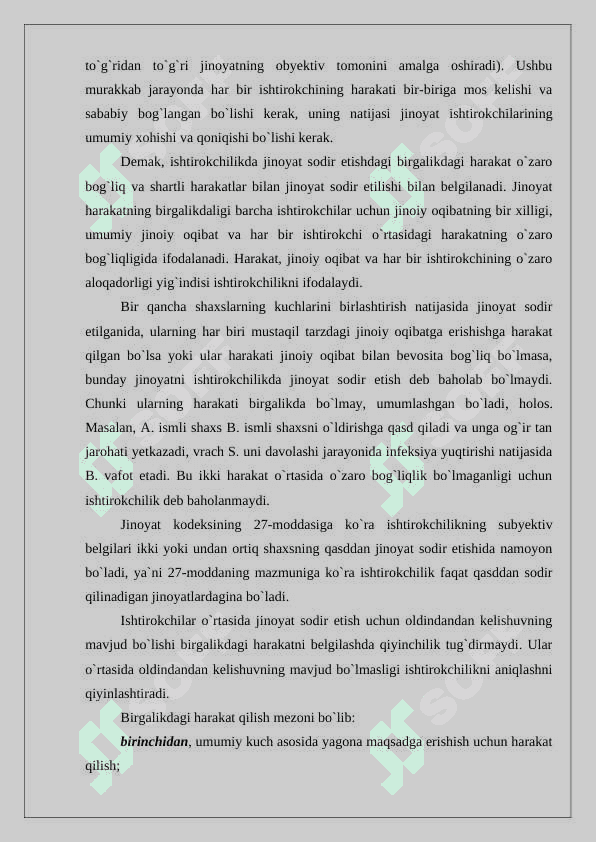 Jinoyatda ishtirokchilik tushunchasi  24 4